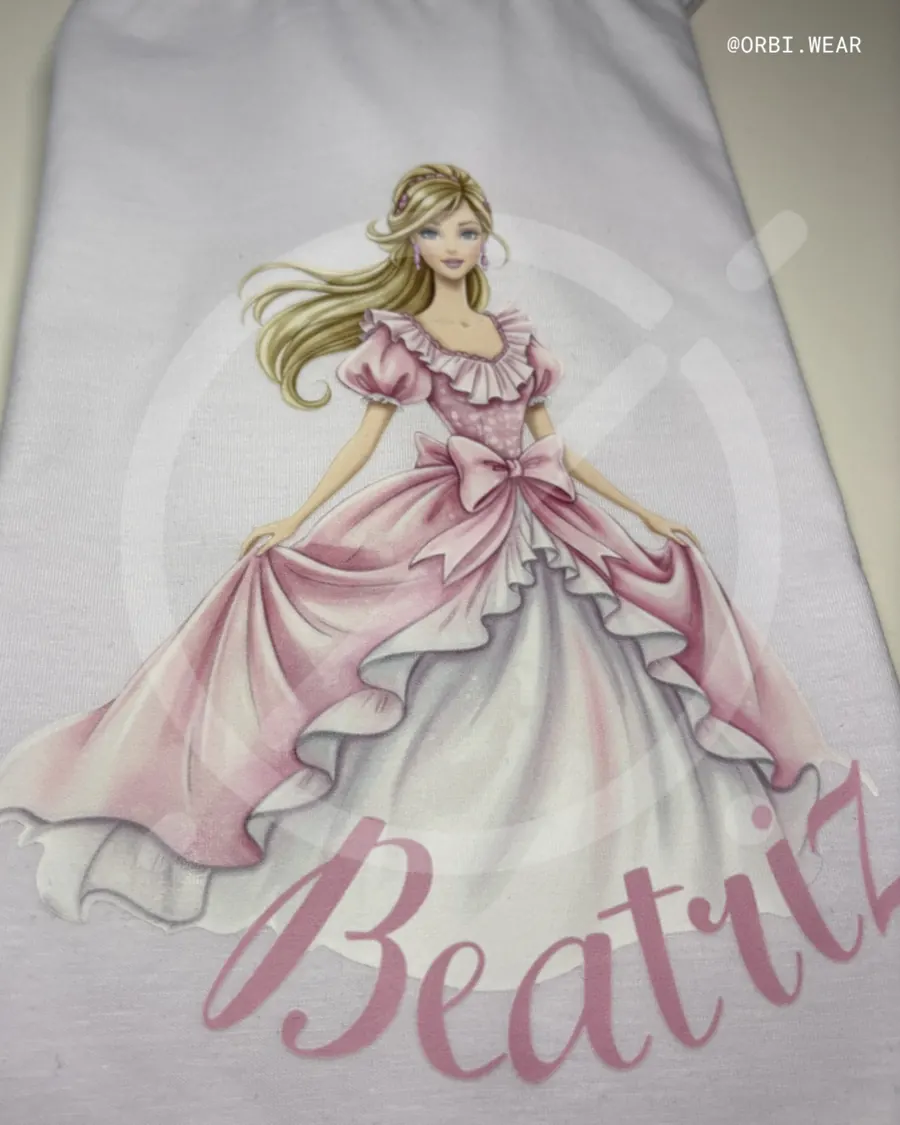 Camiseta infantil personalizada com princesa e nome Beatriz - ORBI Wear