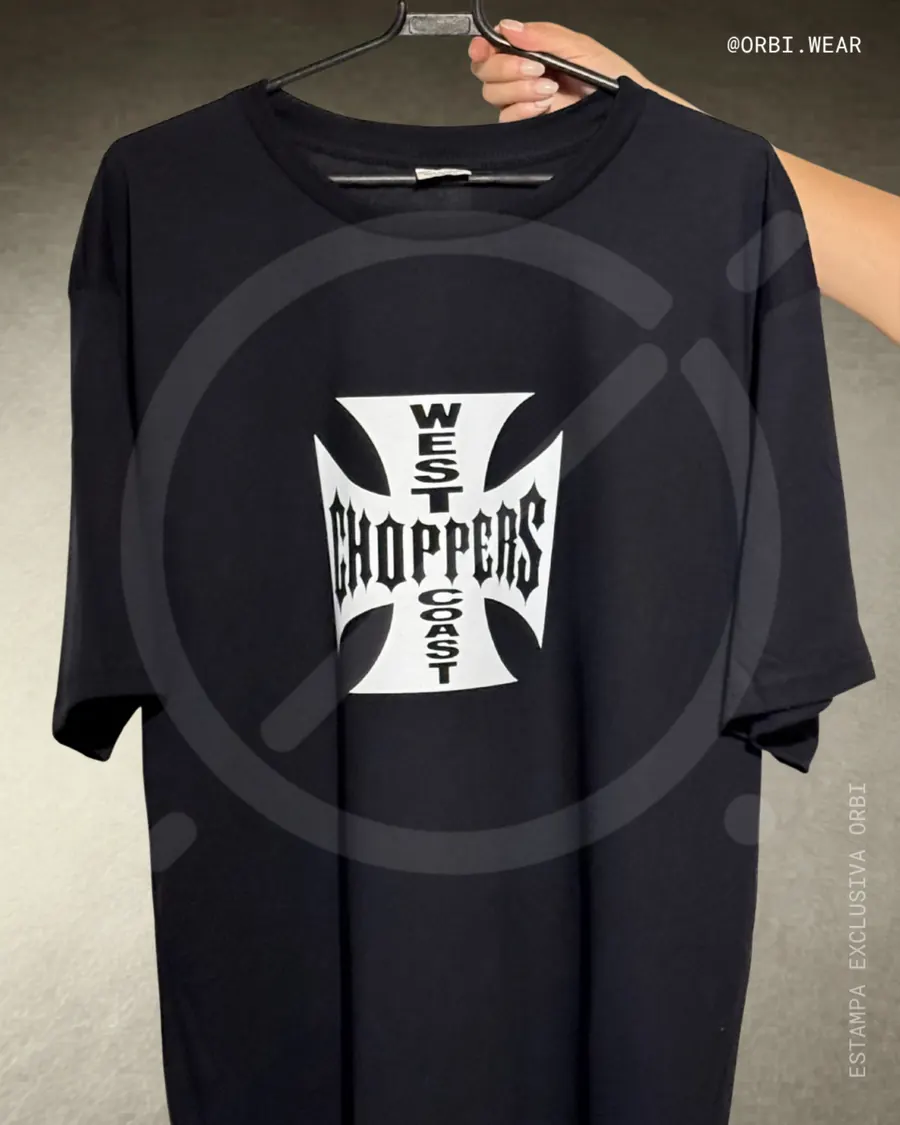 Camiseta preta personalizada West Coast Choppers - ORBI Wear